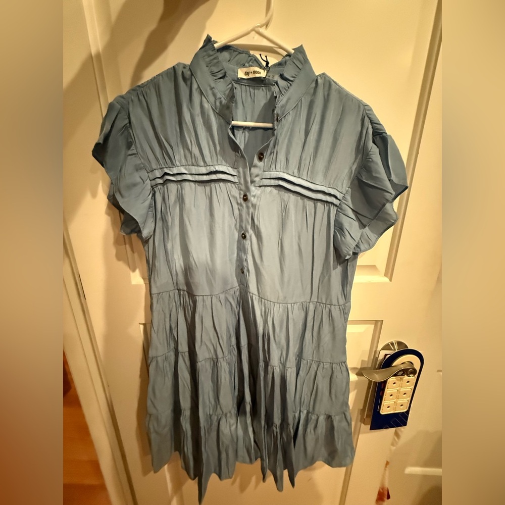 Blue Button-Down Dress - Picture 5 of 7